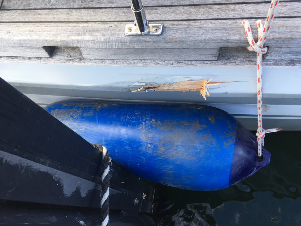 Moby Dick III Schaden nach Kollision